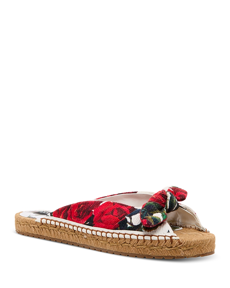 Dolce & Gabbana Floral Espadrille Slides In Red Rose