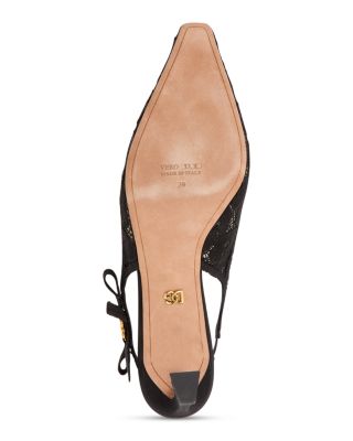 Women&#39;s Pointed Toe Lace Style High Heel Slingback Pumps