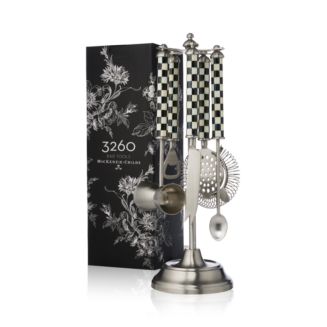 Mackenzie-Childs Courtly Check 5-Piece Bar Tool Set with Stand | Bloomingdale's