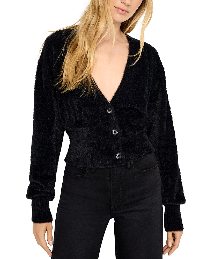 GOOD AMERICAN FUZZY CARDIGAN