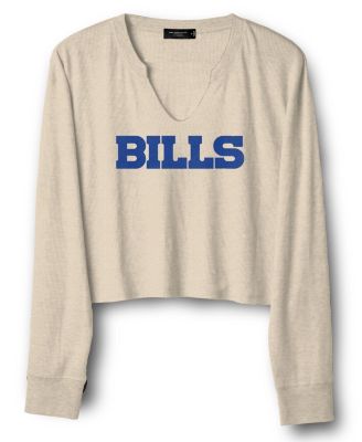 Junk Food Clothing - Women's NFL Buffalo Bills Sunday Crop Thermal Sweatshirt