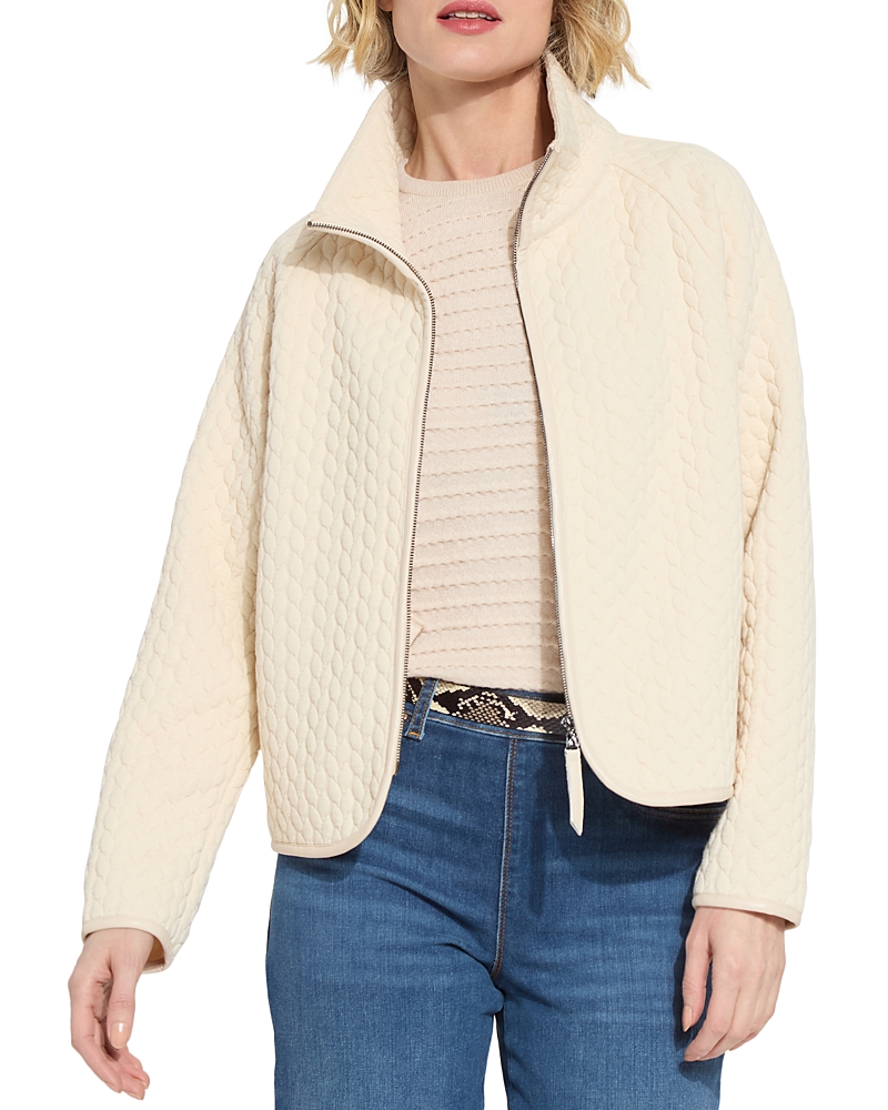 Lyssé Sol Quilted Cable Jacket In White