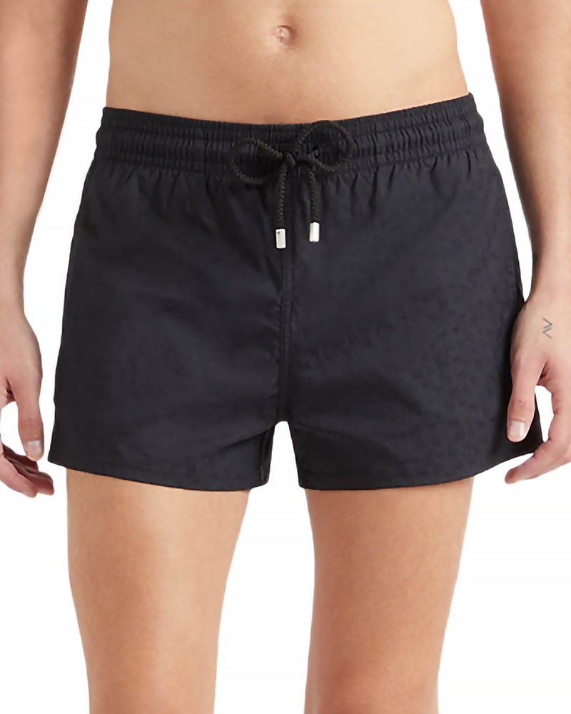 Vilebrequin Mens Noir Moorea Drawstring-waist Recycled-polyamide Swim Shorts In Black