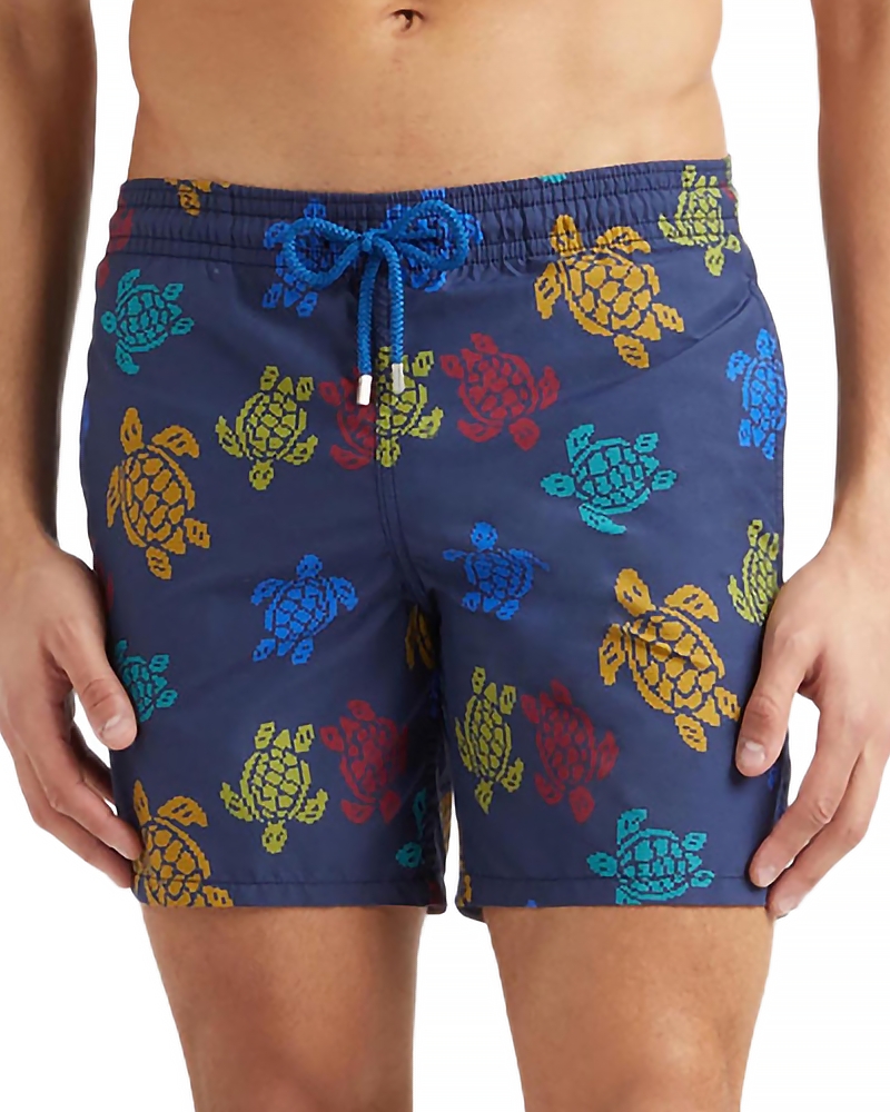 Vilebrequin X Falke Moorea Printed Swim Trunks In Blue