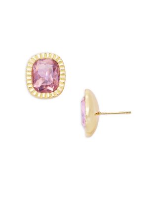 AQUA - Pink Stone Stud Earrings in 14K Gold Plated - Exclusive