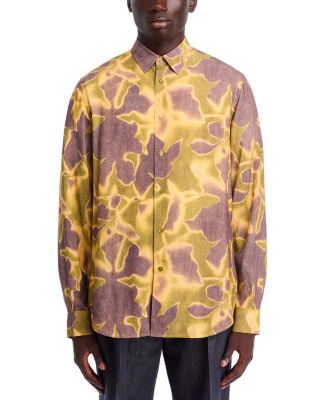 Long Sleeve Button Front Printed Shirt
