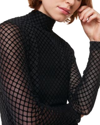 Checked Flocked Mesh Top