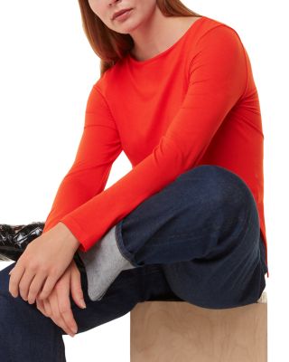 Slim Fit Boat Neck Top 