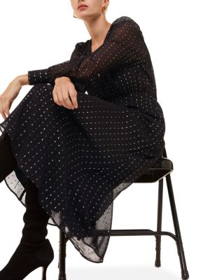 Metallic Stripe Midi Dress