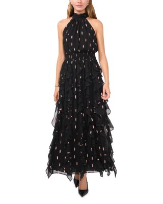 1.STATE - Ruffled Halter Maxi Dress