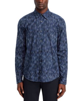 HUGO - Ermo Cotton Abstract Print Slim Fit Button Down Shirt