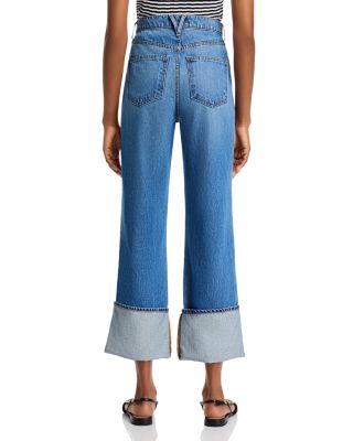 Dylan High Rise Straight Leg Cuffed Jeans in Seaside Wash