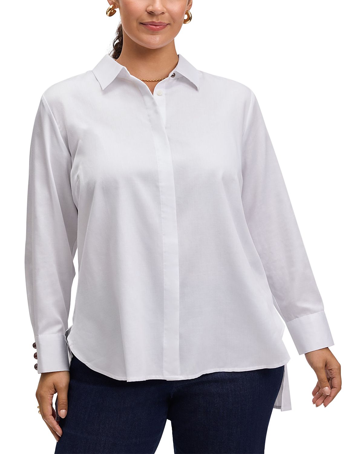 Foxcroft Plus Long Sleeve Matte Shirt