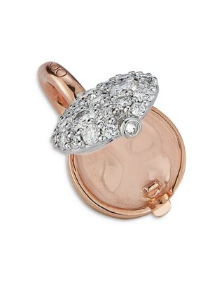 18K Rose & White Gold Diamond Chantecaille Small Pebble Charm Pendant