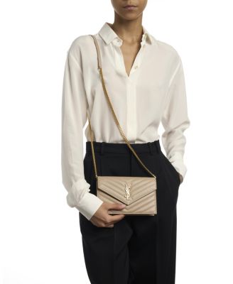 Cassandre Envelope Chain Wallet in Grain De Poudre Leather