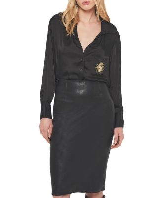 Claude Stretch Leather Skirt