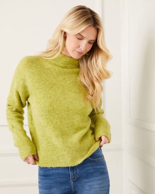 Mock Neck Boucle Sweater
