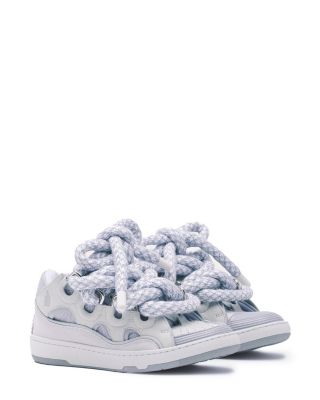 Lanvin - Women's Curb Sneakers in Leather with Snake Laces