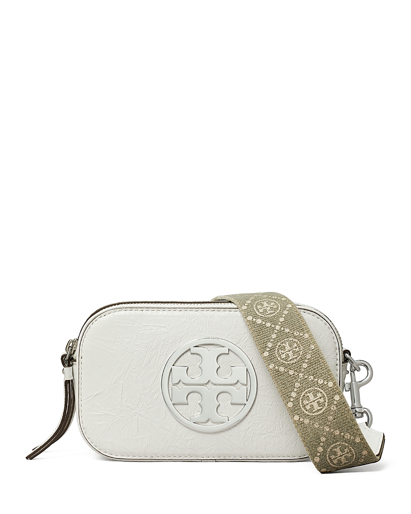 Tory Burch Mini Miller Crinkle Crossbody Bag In Blanc/gold