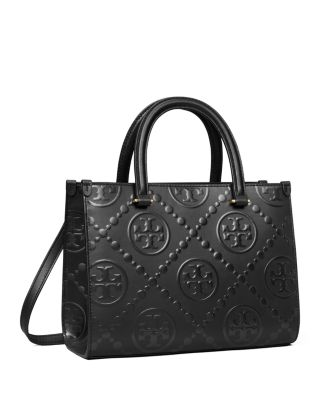 T Monogram Embossed Square Tote
