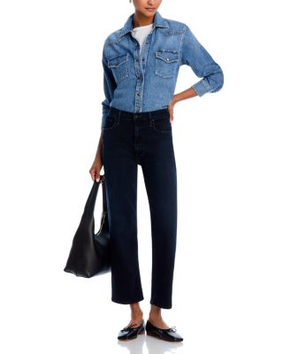 The Rambler High Rise Ankle Straight Jeans in Night in Venice