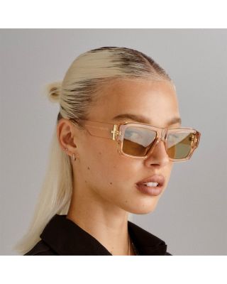 Polygraph Rectangular Sunglasses, 55mm