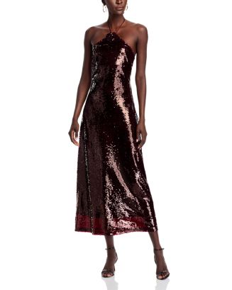 4th & reckless stacey sequined halter dress Burgundy sequin