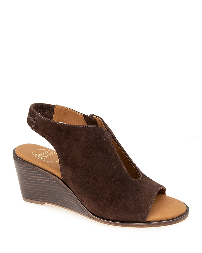 Andre Assous André Assous Belinda Wedge Slingback Sandal In Cocoa Powder