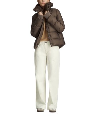 Vera Shearling Trim Down Coat 