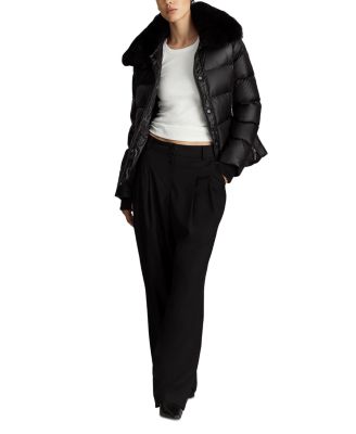 Vera Shearling Trim Down Coat 