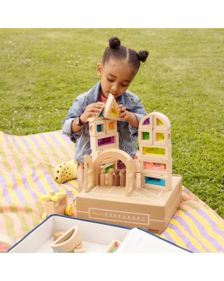 Rainbow Blocks and Cars Building Set - Ages 18 months+