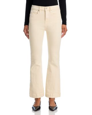 Carson High Rise Ankle Flare Jeans in Ecru