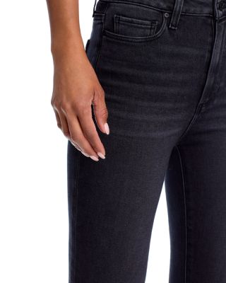 Claudine High Rise Ankle Flare Jeans in Black Lotus