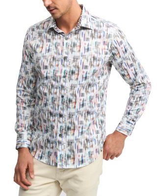 Robert Graham - Newsom Nylon Stretch Printed Classic Fit Button Down Shirt