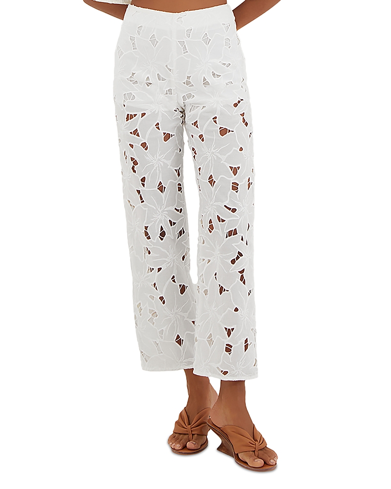 Vix Giorgia Embroidered Pants In Off White