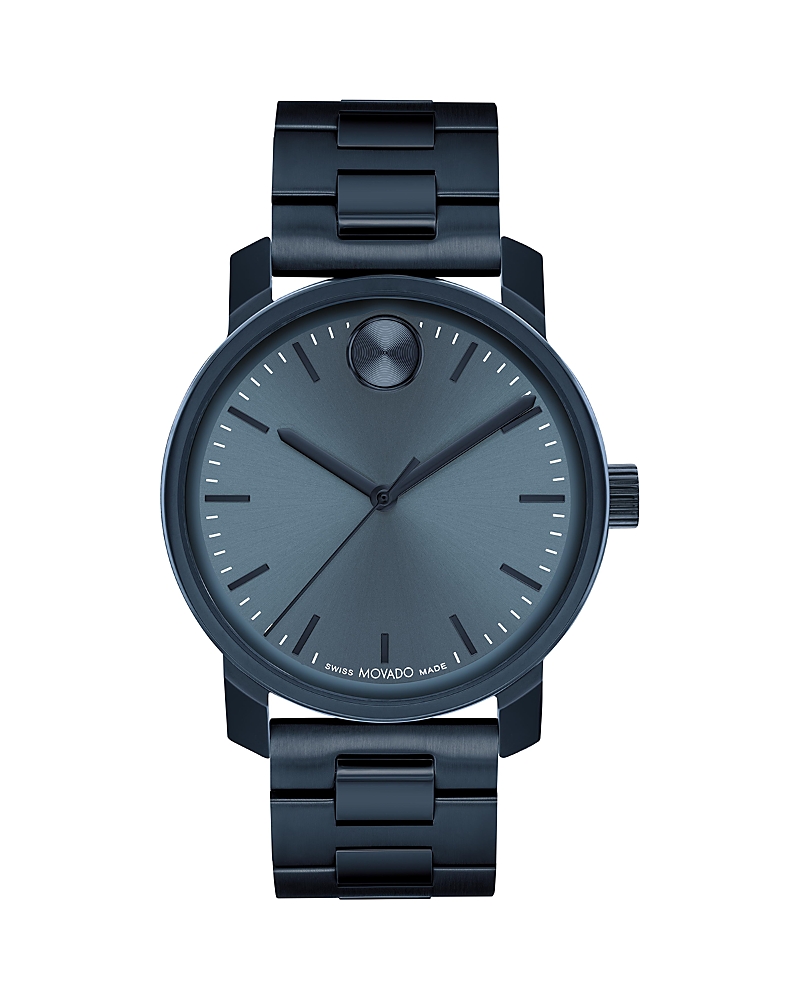 Movado Men's Bold Access Swiss Quartz Ionic Plated Blue Steel Watch 41mm In Blue