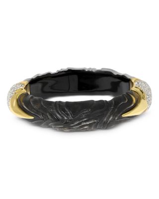 Alexis Bittar - Madera Crystal & Jet Bangle Bracelet in 14K Gold Plated