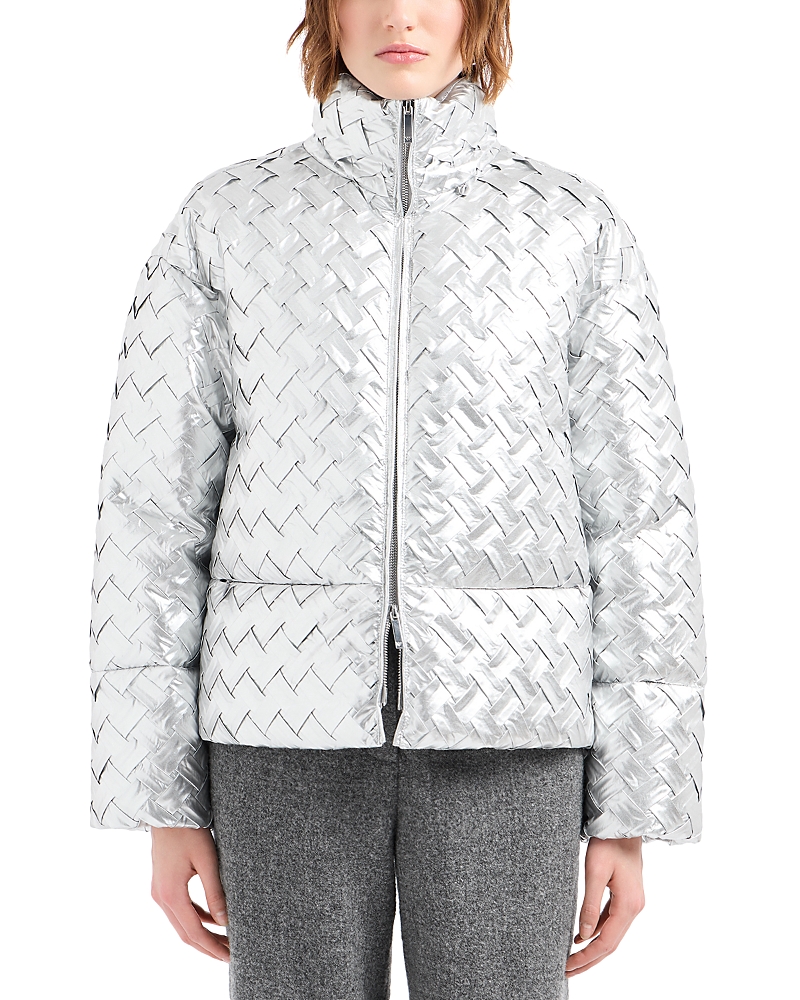 EMPORIO ARMANI METALLIC TECHNOWEAVE PUFFER JACKET