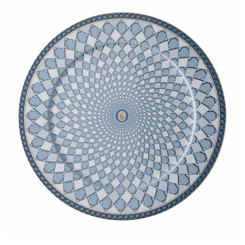 Rosenthal Swarovski Signum 7 Plate In Blue