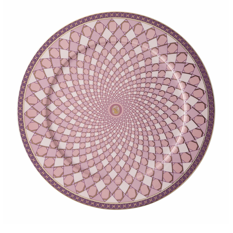 Rosenthal Swarovski X Signum Service Plate In Pink