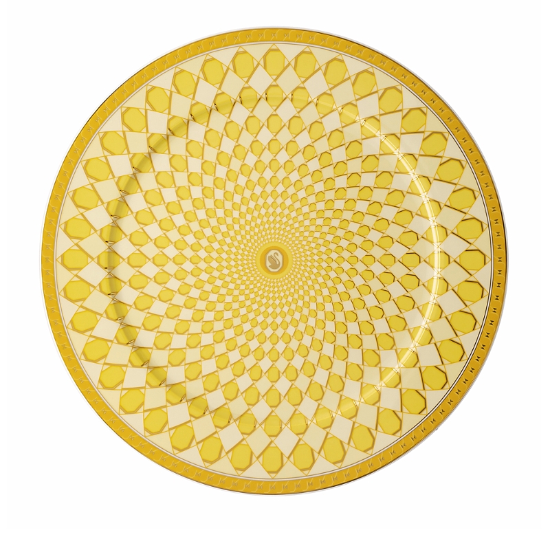 Rosenthal Swarovski X Signum Service Plate In Yellow