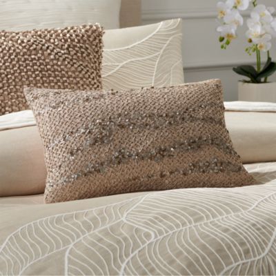 Hand Smocked Sequins Decorative Pillow, 14&amp;quot; x 20&amp;quot;