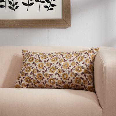 Field of Flowers Linen Decorative Pillow, 14&amp;quot; x 21&amp;quot;