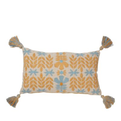 Stockholm Days Embroidered Decorative Pillow, 14&amp;quot; x 21&amp;quot;