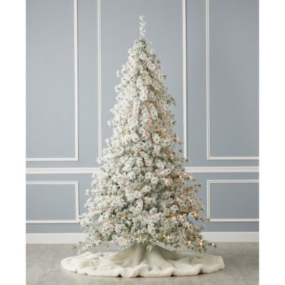 Flocked Winter Fir 6.5' Tree with Warm White LED Lights