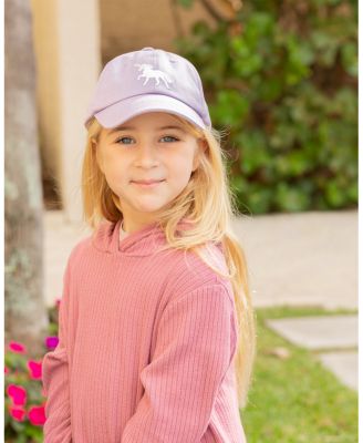 Girls' Rainbow Unicorn Bow Baseball Hat in Lavender - Little Kid