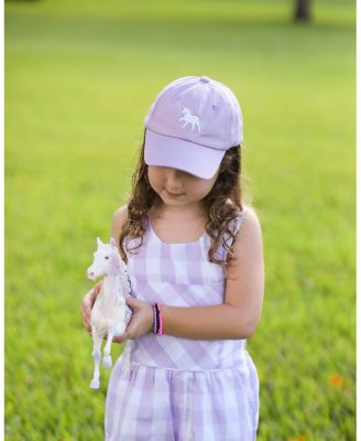 Girls' Rainbow Unicorn Bow Baseball Hat in Lavender - Little Kid
