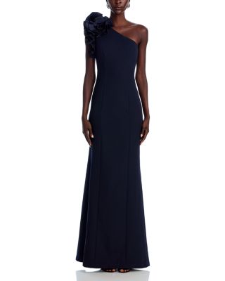 Pleated Ruffle Evening Gown