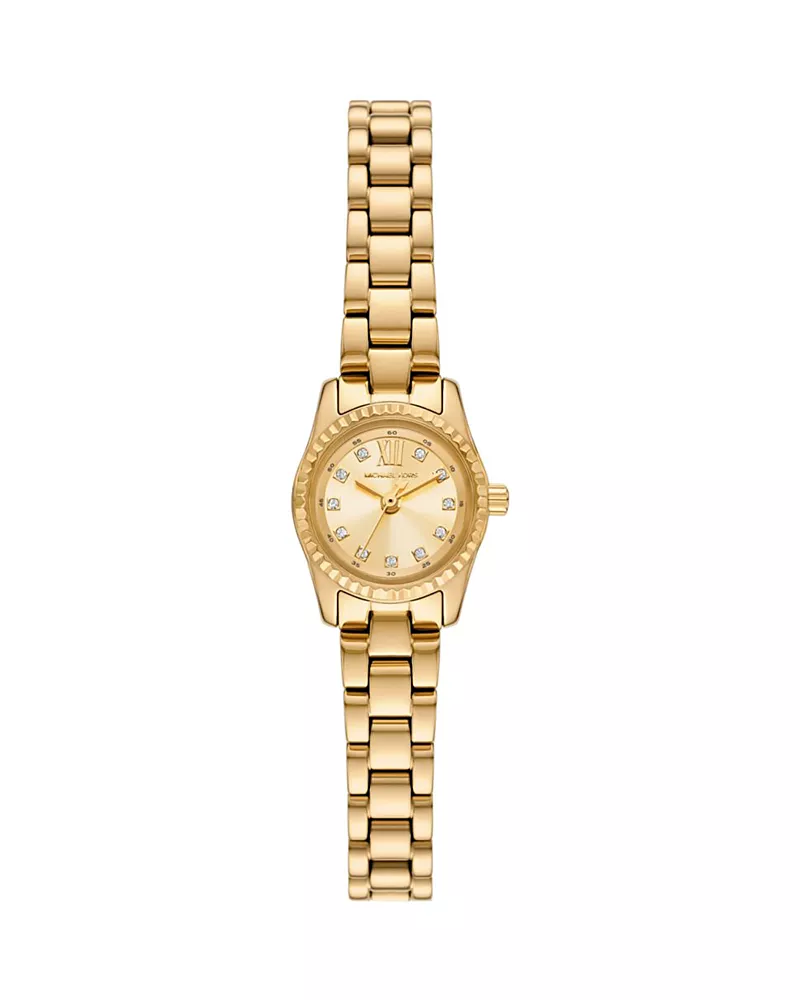 Michael Kors Lexington Three Hand Gold Tone Stainless Steel Watch, 19mm