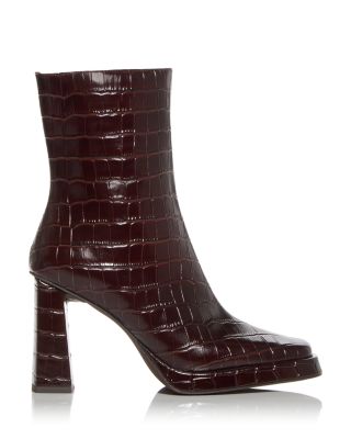 Women's Maximal Embossed Block Heel Booties